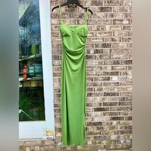 90s/Y2K Green Sparkly Fairycore Prom Dress